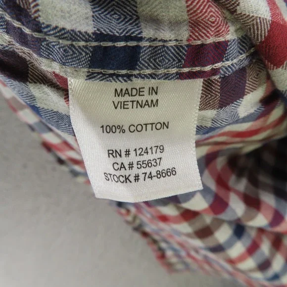 Johnston Murphy Shirt Mens Large Blue Check Long Sleeve Button Up Flip Cuff - Picture 10 of 10